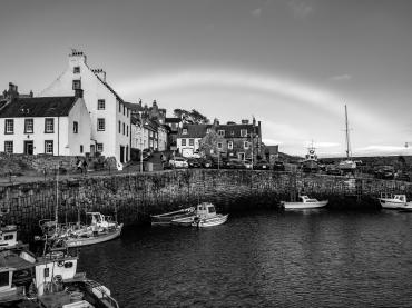 Fog Bow over Crail Harbour by K Athwal