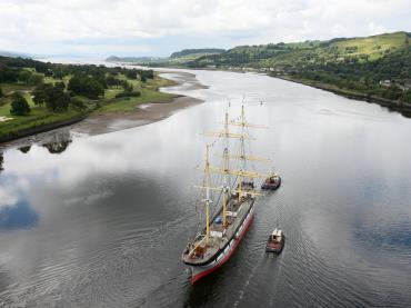 Glasgow Tall Ship Glenlee is towed down the Clyde to go into dry dock at Greenock - Photo Comp entry 2011