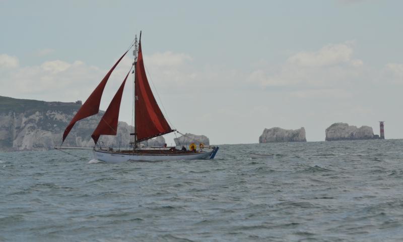 Harbinger - under sail, Aug 2017