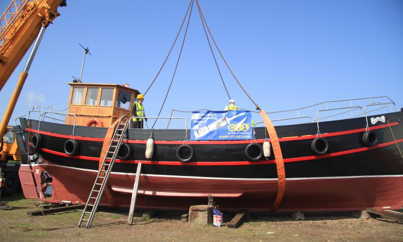 Willdora - being lifted back following restoration