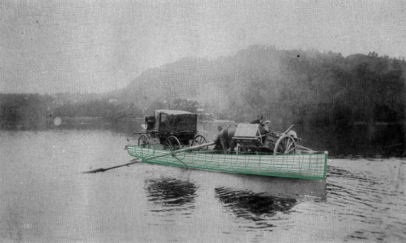 Old photo of ferry Mary Anne with photogrammetry cradle