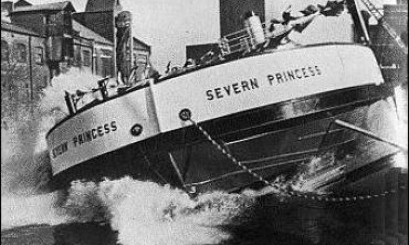 The Severn Princess being launched