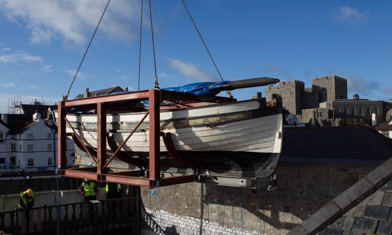 Peggy being moved from Nautical Museum for Conservation, Jan 2015