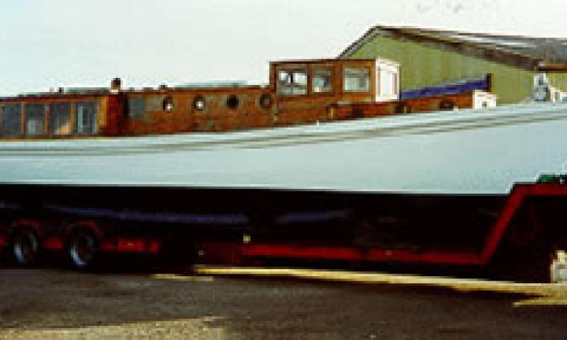 VALENCIA - on trailer about to be relaunched after repairs in 1994. Starboard side.