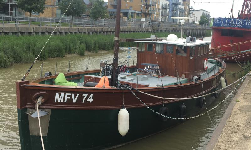 MFV74 moored in Colchester