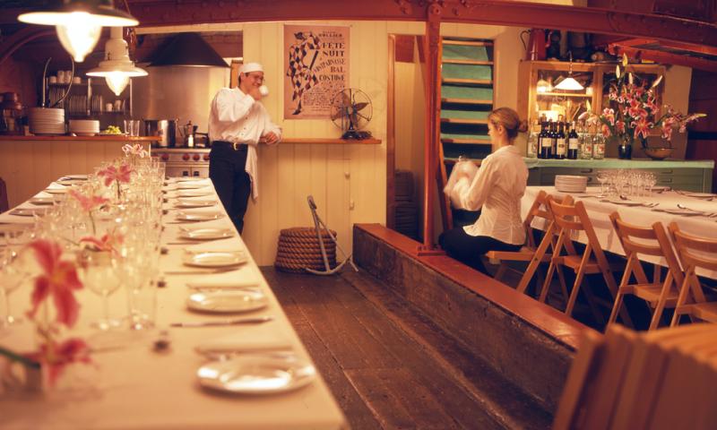 Saloon of S.B.Raybel - preparing for a dinner