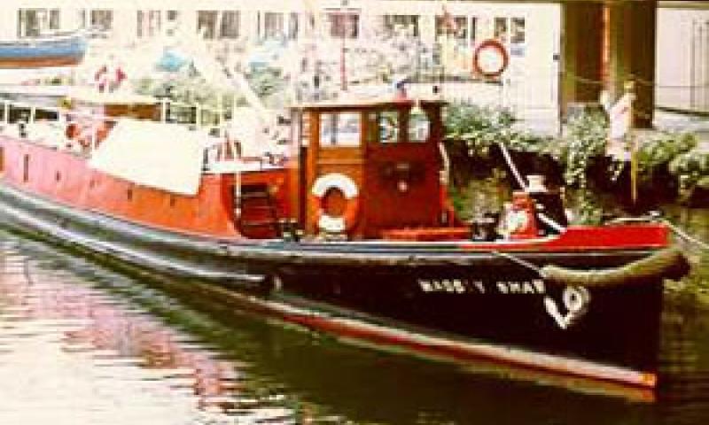 Massey Shaw - starboard bow looking aft. Taken December 1994 at St Katherine's Dock, London.
