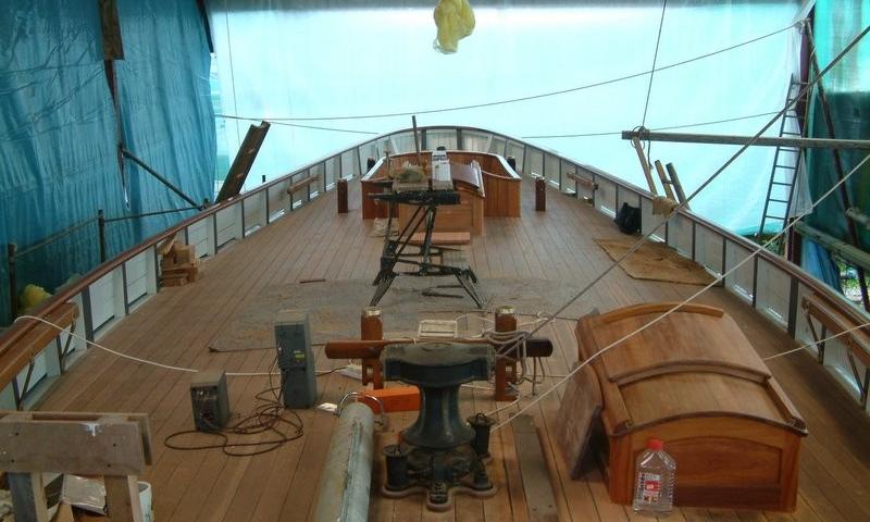 Kindly Light being restored - deck view