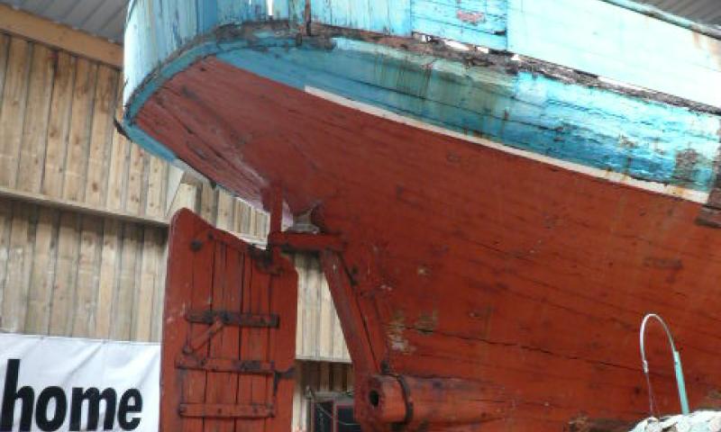 Harriet's starboard quarter and rudder