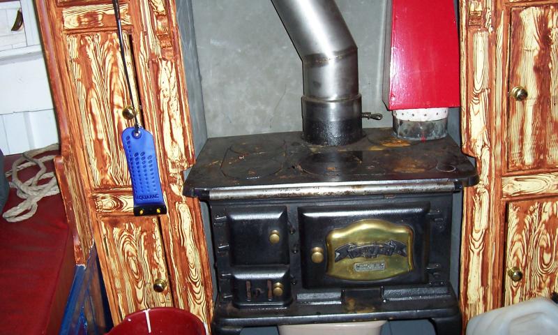 The interior of Albion - her stove
