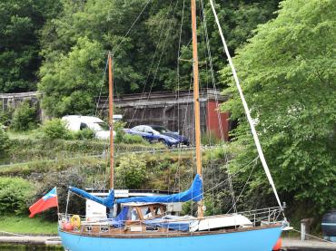 Sequoiah moored in the Highlands