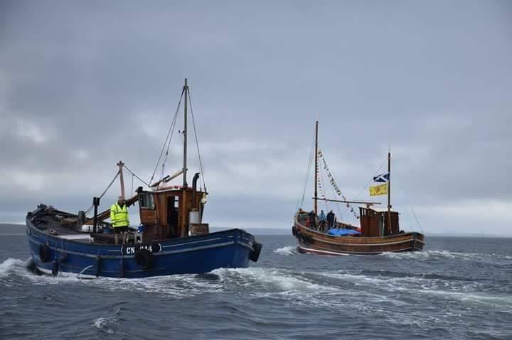 Shemaron and Jasper by at the 2018 Tarbert traditional boat festival (c) J Cresswell