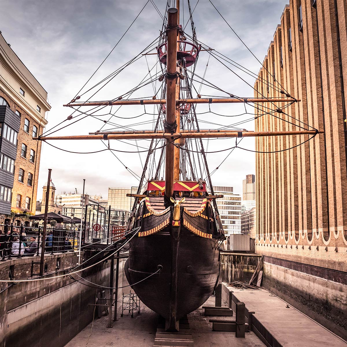 The Golden Hinde in dry dock