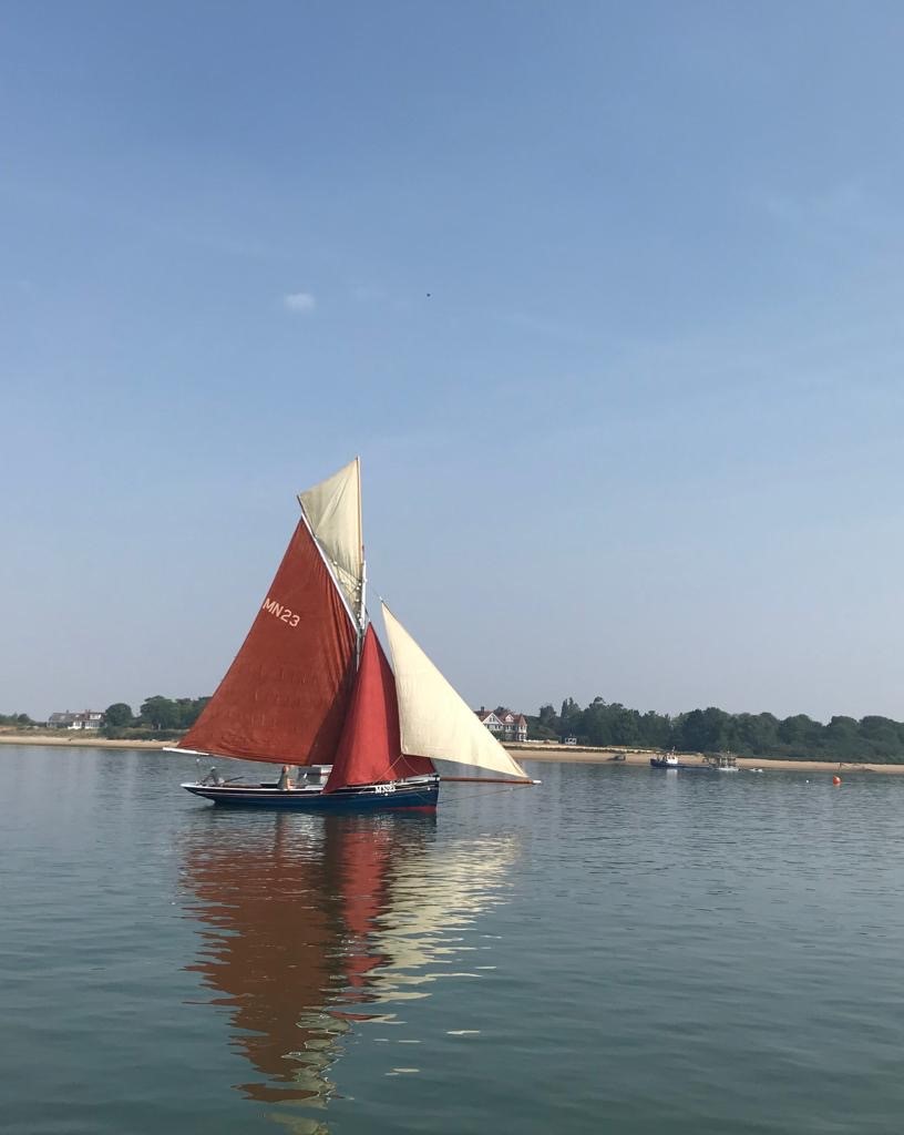 Lizzie Annie MN23. Maldon Registered East Coast Fishing smack (1906) off Osea Island in the Blackwater Photo by Jasmin Klimcke