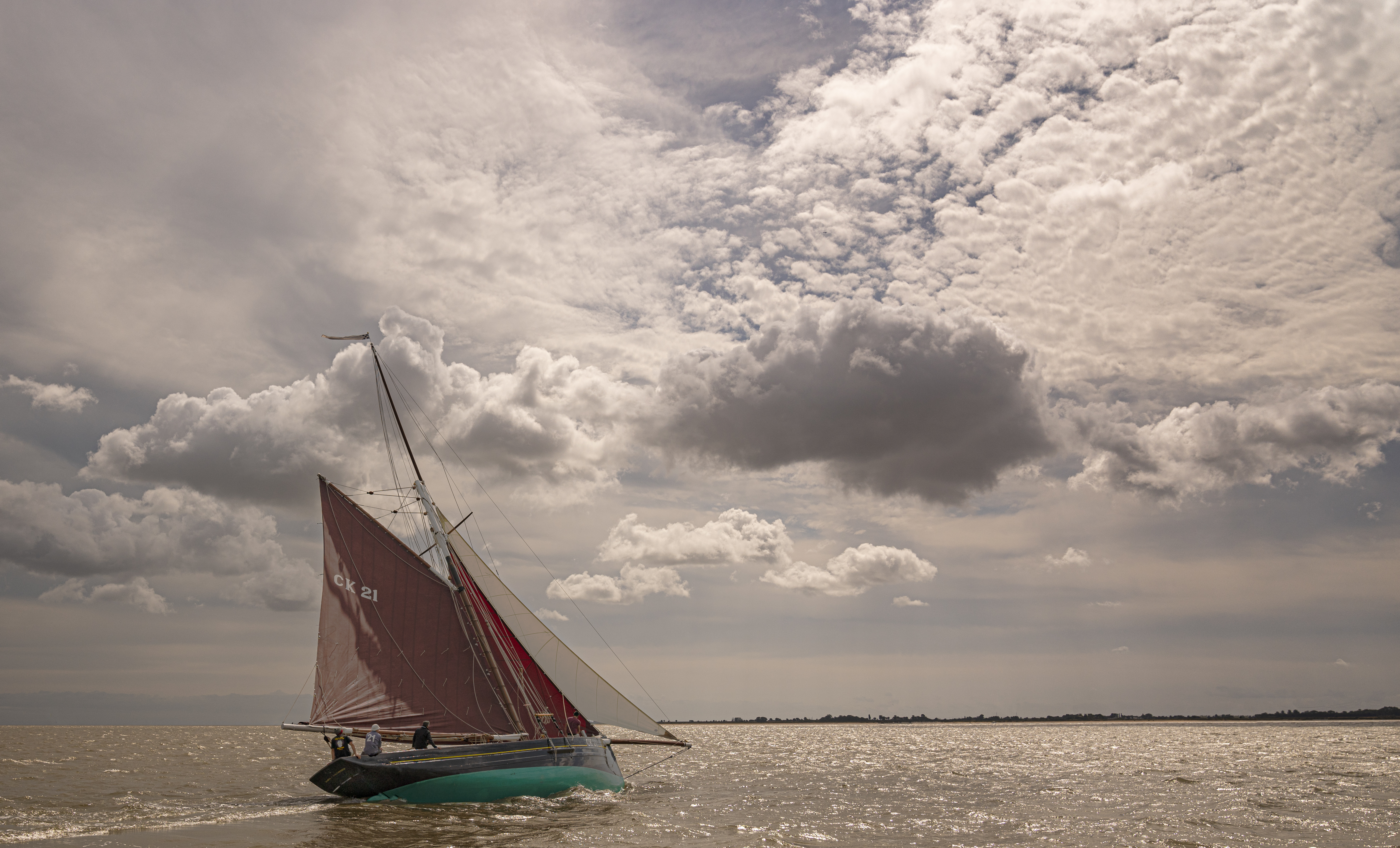 March 2020 Calendar image - Maria enjoying an early spring sail by Peter Pangbourne