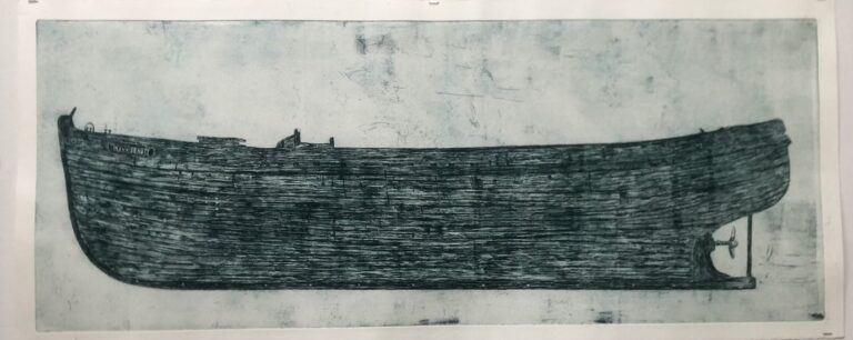 Manx Beauty - etching of the boat by Kirstie Behrens