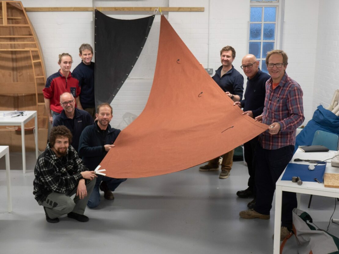 Students on Modern Sail Making course
