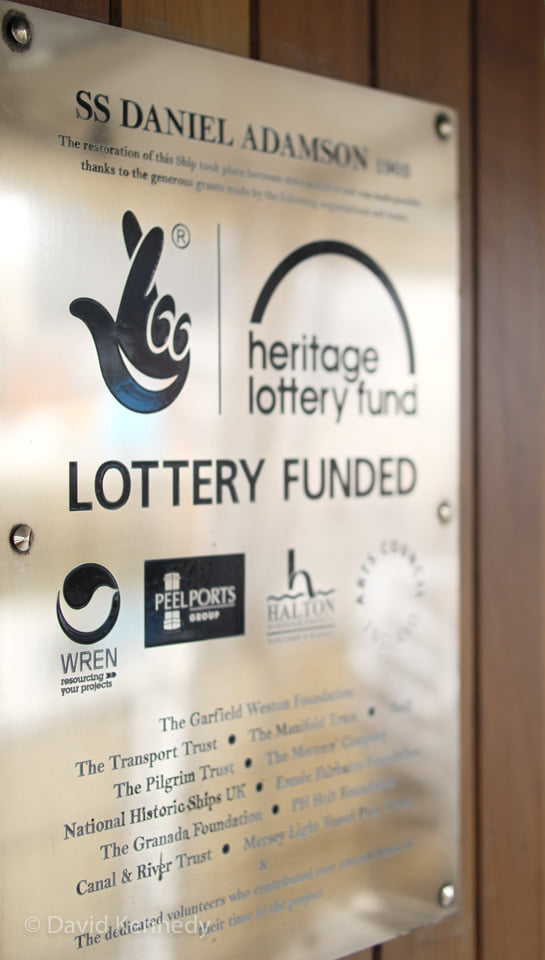 Daniel Adamson plaque National Lottery funding