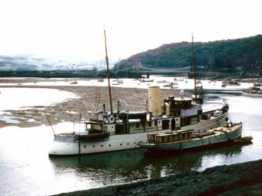 Llys-Helig moored in Conwy, 1950s