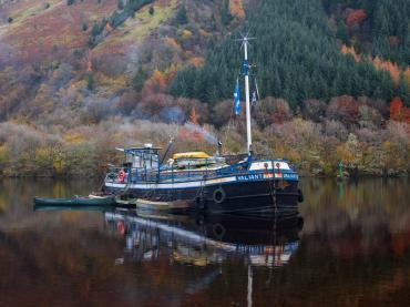  Valiant sat on her winter anchorage on loch oich in the highlands of Scotland 2021. 