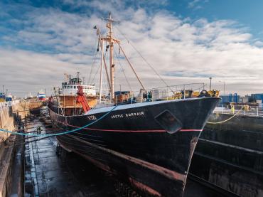 Arctic Corsair in dry dock November 2021