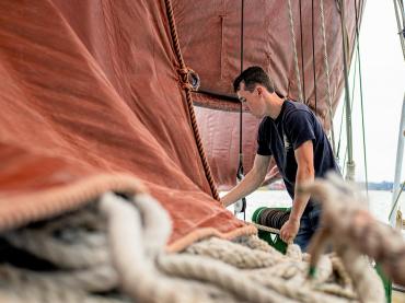 Tom, mate of Thalatta and apprentice boat builder by T Preston