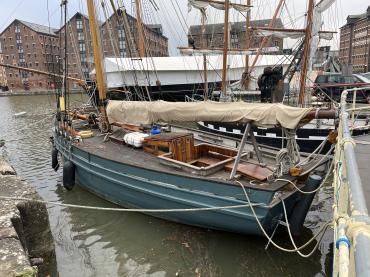 DOLPHIN alongside Gloucester, port quarter view