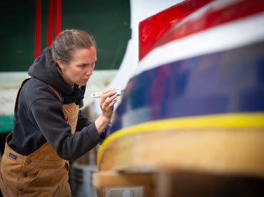 Painting Trafalgar by Peter Collins