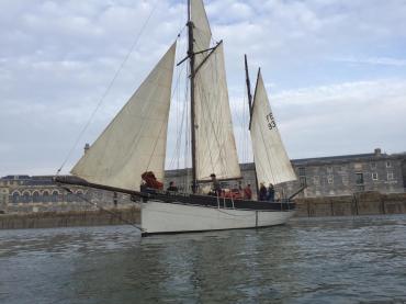 Three Brothers under sail