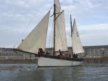 Three Brothers under sail