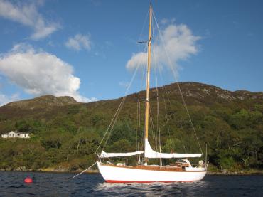 Isla Rose at her mooring on Loch Riddon, Kyles of Bute