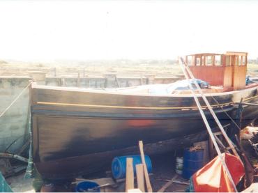 PIONEER - undergoing restoration. Port bow looking aft.