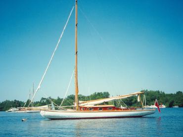 Evening Flight on a mooring, port side view