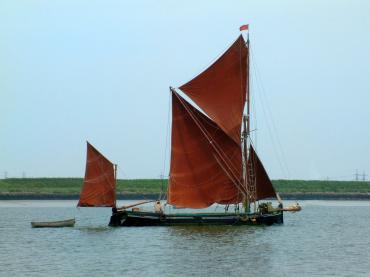 Cygnet under sail - starboard side