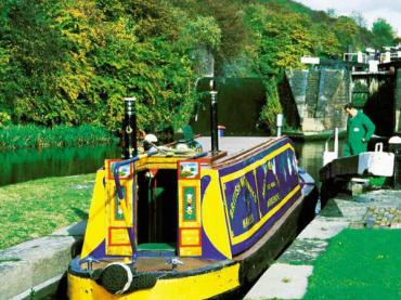 Nansen II going through a lock - stern view