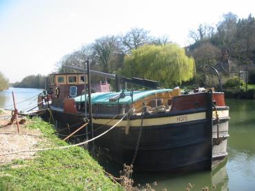 HOPE berthed, starboard bow