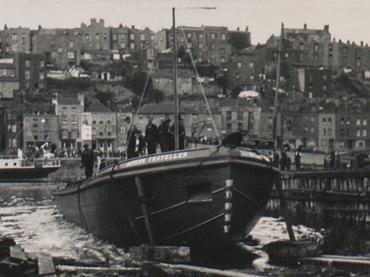 Sliding down the slipway at Albion Shipyards