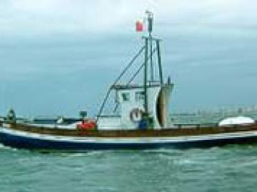 VANGUARD - at the 1996 return to Dunkirk Regatta. Port side from port quarter looking forward.