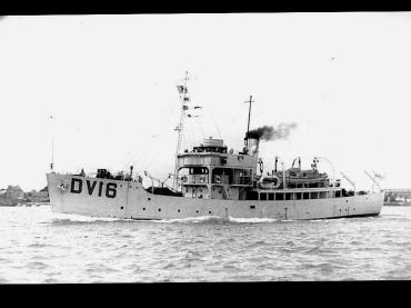 LORRIMAR - port side view, underway, as HMS SKOMER