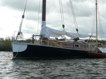 Solace moored on the broads