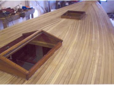 Morna - undergoing restoration, deck