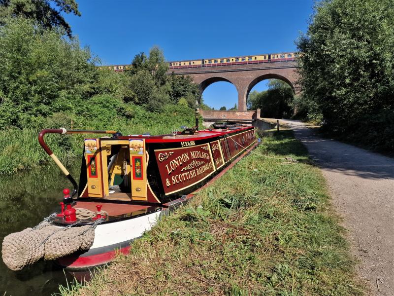 Passing Falling Sands Viaduct by Boat or Train by Jan Warsop
