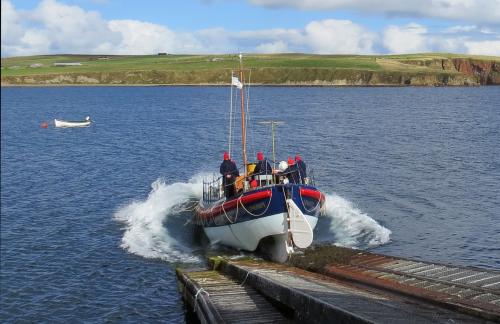 Launch. The only vintage lifeboat still slipway launched today