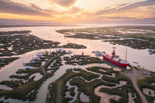 Tollesbury Saltings Sunrise from Above