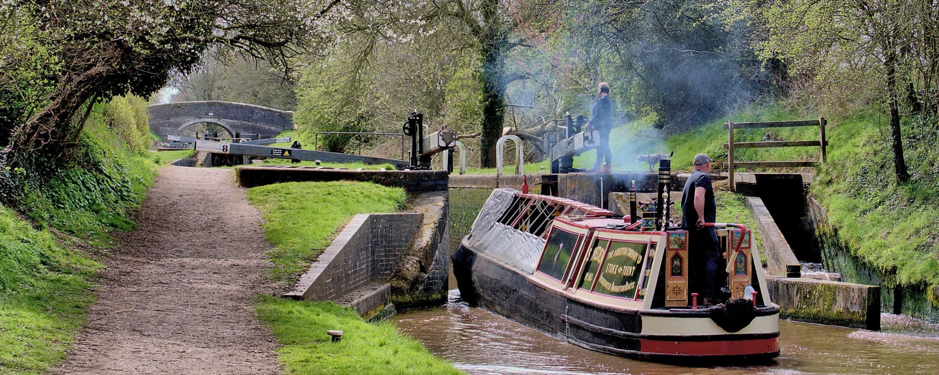 Wooden narrow boat Sweden on a journey via Audlem