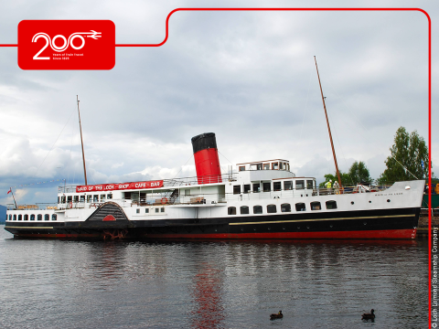 PS Maid of the Loch with Railway 200 overlay