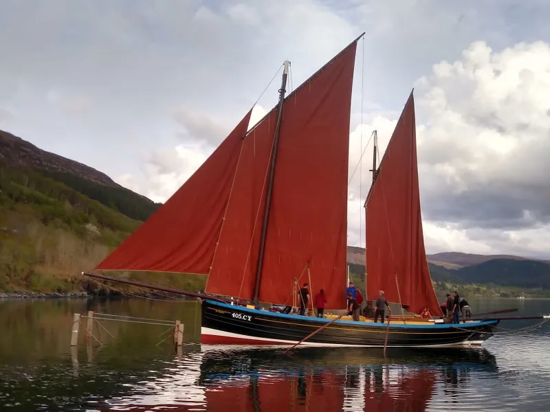 St Vincent under sail, port broadside view