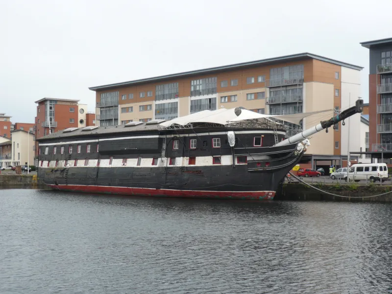 HMS Unicorn starboard bow view