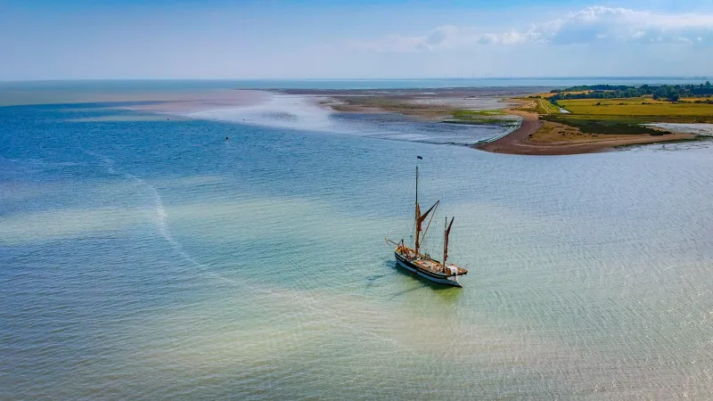 Cambria anchored on the Colne by Colm O Laoi