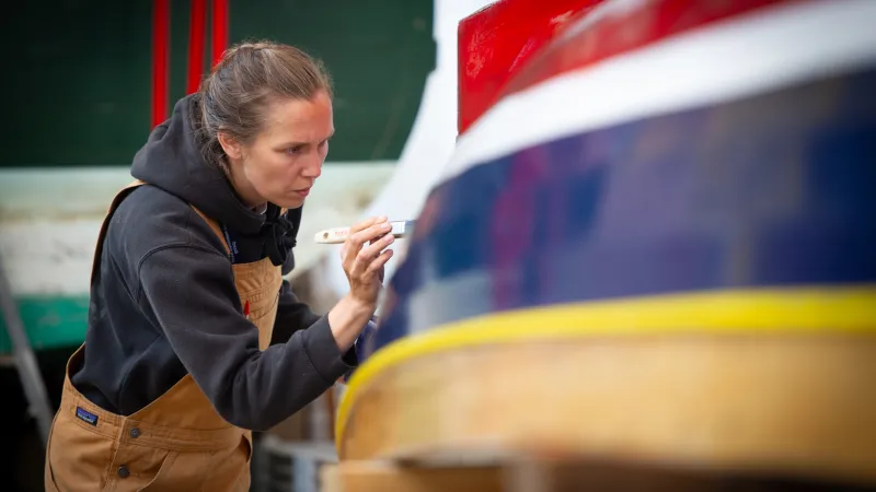 Painting Trafalgar by Peter Collins